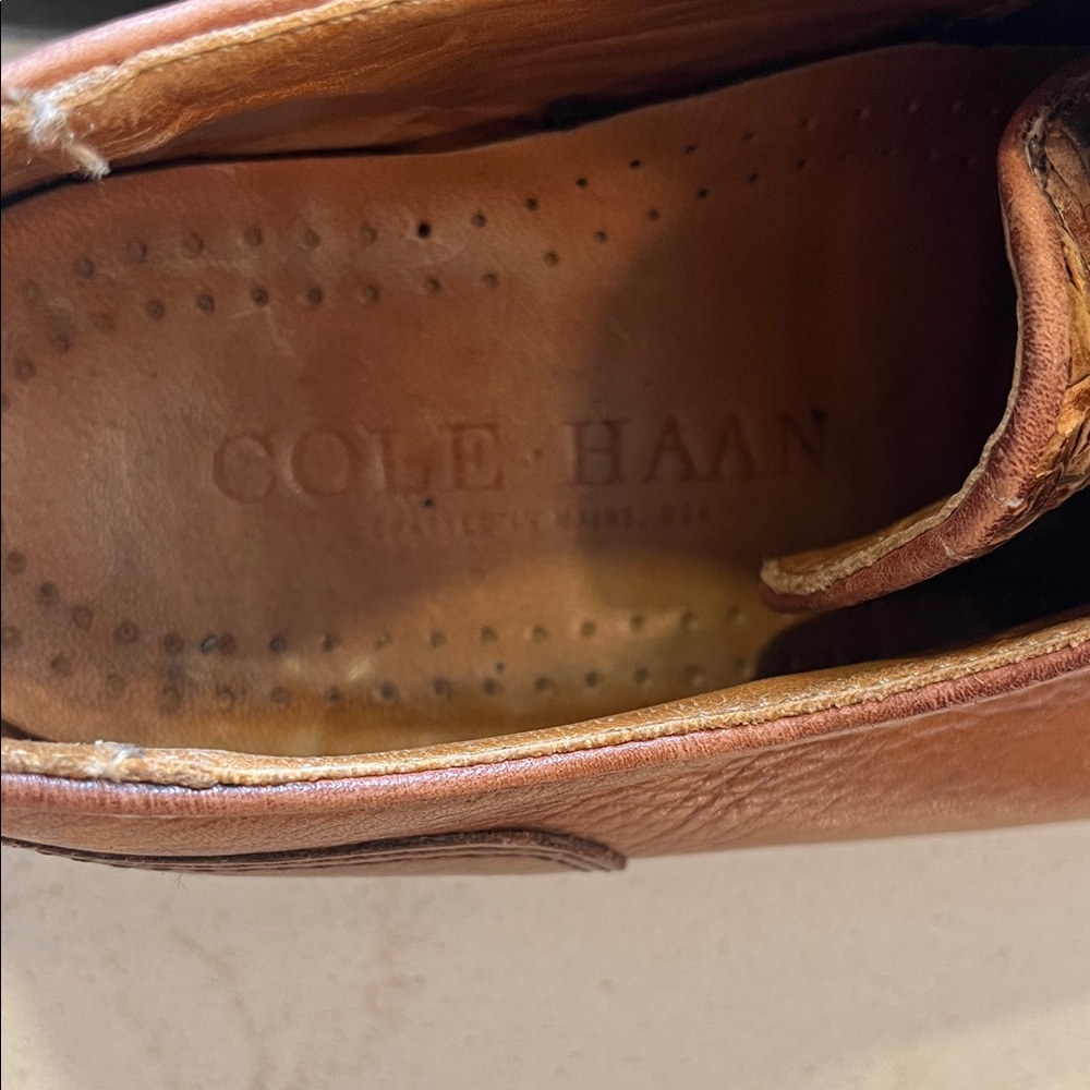 Cole Haan Tan Leather Men's Oxfords - Picture 2 of 5